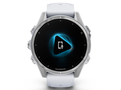Garmin fenix 8 – 43mm AMOLED Silver Smartwatch with Whitestone Silicone Band - 010-02903-00