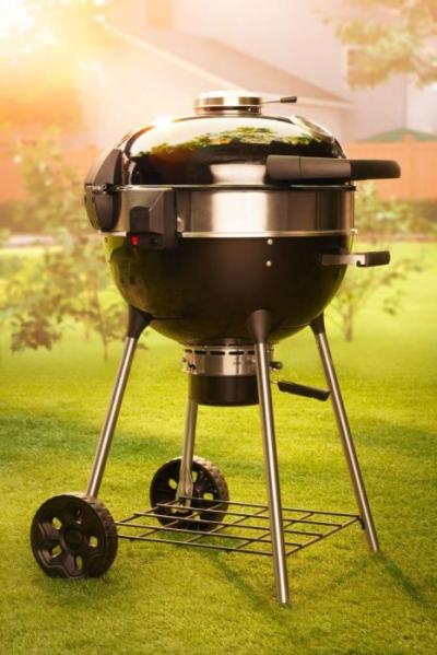 22" Napoleon Professional Charcoal Kettle Grill with Cast Iron Grids - PRO22K-LEG-3