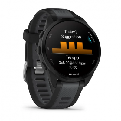 Garmin Forerunner 165 Smart Watch in Black/Slate Gray - 010-02863-20