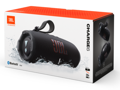 JBL Charge 6 Portable Speaker with AI Sound Boost in Black - JBLCHARGE6BLKAM