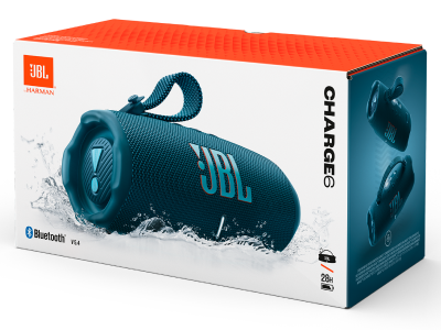 JBL Charge 6 Portable Speaker with AI Sound Boost in Blue - JBLCHARGE6BLUAM