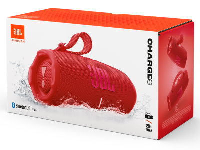 JBL Charge 6 Portable Speaker with AI Sound Boost in Red - JBLCHARGE6REDAM