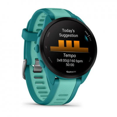 Garmin Forerunner 165 Music Smart Watch in Turquoise/Aqua - 010-02863-32