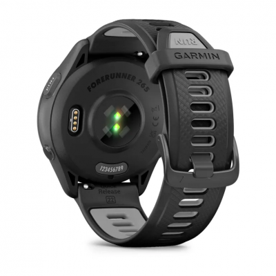 Garmin Forerunner 265 46mm Black Bezel and Case with Black/Powder Gray Silicone Band - 010-02810-00