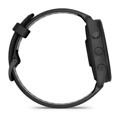 Garmin Forerunner 265 46mm Black Bezel and Case with Black/Powder Gray Silicone Band - 010-02810-00