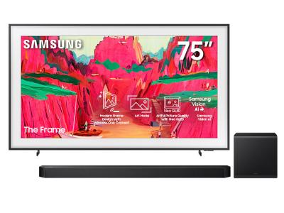 75" Samsung The Frame Pro AI TV + Q-series Soundbar - QN75LS03FWFXZC-HW-Q800F/ZC