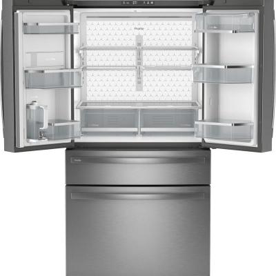 36" GE Profile 28.7 Cu. Ft. 4-door French-Door Refrigerator in Fingerprint Resistant Stainless Steel - PGE29BYTFS