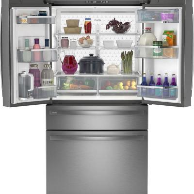 36" GE Profile 28.7 Cu. Ft. 4-door French-Door Refrigerator in Fingerprint Resistant Stainless Steel - PGE29BYTFS