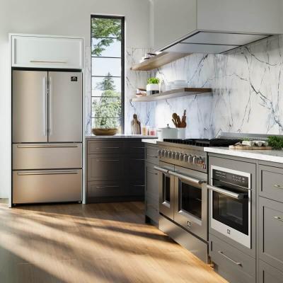 48" Forno Galiano Gas Range 8 Burners Griddle 6.58 cu.ft. Double Ovens - FFSGS6244-48BLK