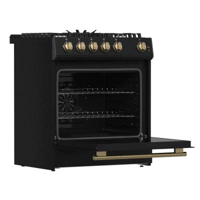 30" Forno Leonardo Espresso Gas Range 5 cu.ft. Convection Oven - FFSGS1116-30BLK