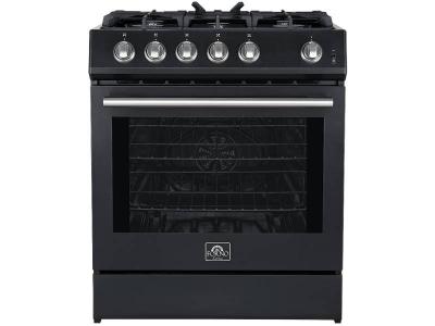 30" Forno Leonardo Espresso Gas Range 5 cu.ft. Convection Oven - FFSGS1116-30BLK