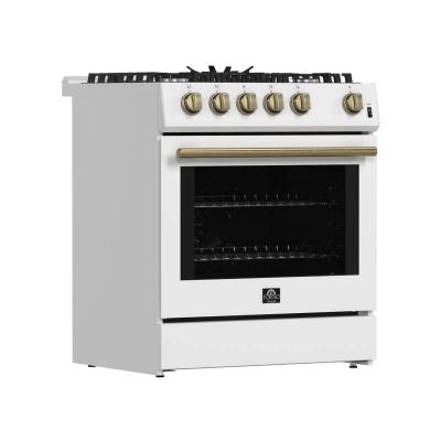 30" Forno Leonardo Espresso White Gas Range 5 cu.ft. Convection Oven - FFSGS1116-30WHT