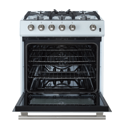 30" Forno Leonardo Espresso White Gas Range 5 cu.ft. Convection Oven - FFSGS1116-30WHT