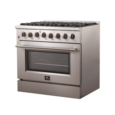 36" Forno Galiano Dual Fuel Range 6 Burners 5.36 cu.ft. True Convection Oven - FFSGS6156-36