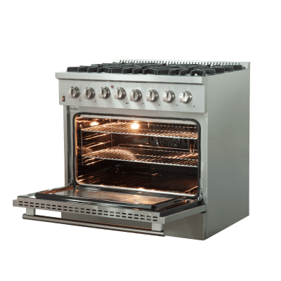 36" Forno Galiano Dual Fuel Range 6 Burners 5.36 cu.ft. True Convection Oven - FFSGS6156-36