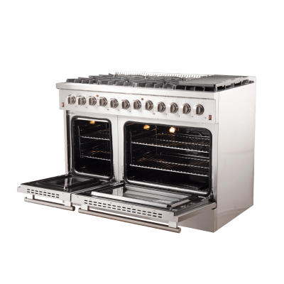 48" Forno Galiano Dual Fuel 6.58 cu.ft. 8 Burners Double Ovens Range - FFSGS6156-48