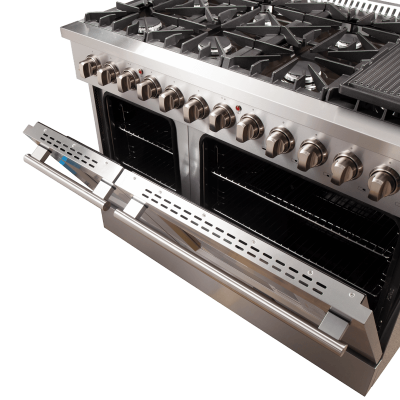 48" Forno Galiano Dual Fuel 6.58 cu.ft. 8 Burners Double Ovens Range - FFSGS6156-48