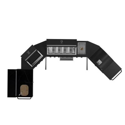 Forno All'Aperto 99600 BTU BBQ with Sink Module Black Sintered Stone Countertops Plancha Gas Pizza Oven Bar & Beverage Center - FODKT2568BLK