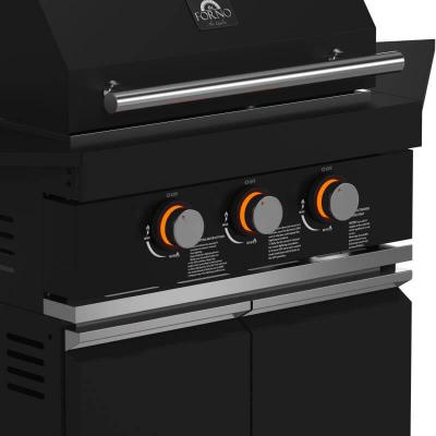 Forno All'Aperto 99600 BTU BBQ with Sink Module Black Sintered Stone Countertops Plancha Gas Pizza Oven Bar & Beverage Center - FODKT2568BLK