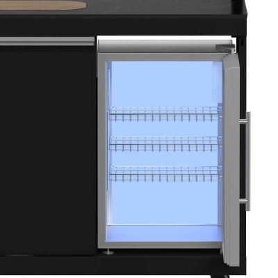 Forno All'Aperto 99600 BTU BBQ with Sink Module Black Sintered Stone Countertops Plancha Gas Pizza Oven Bar & Beverage Center - FODKT2568BLK