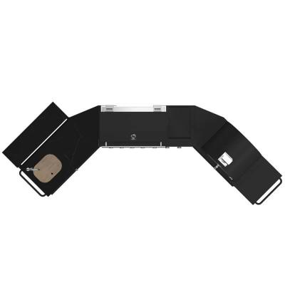 Forno All’Aperto 87600 BTU BBQ and Sink Module with Black Sintered Stone Countertops Gaz Pizza Oven Bar & Beverage Center - FODKT2551BLK