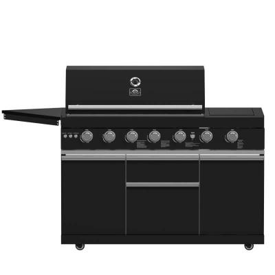 Forno All’Aperto 87600 BTU BBQ and Sink Module with Black Sintered Stone Countertops Gaz Pizza Oven Bar & Beverage Center - FODKT2551BLK
