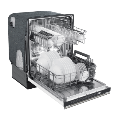 24” Forno Pozzo Dishwasher White With additional Antique Brass handles - FDWBI8067-24WHT