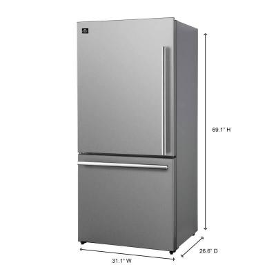 31" Forno Milano Espresso 17.2 cu.ft. Bottom Freezer Refrigerator - FFFFD1786-31S