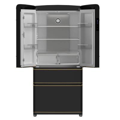 Forno Luigi 18 cu.ft. French Door Refrigerator Black - FFFFD1791-33BLK