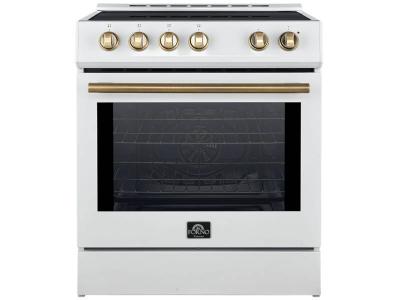 30" Forno Leonardo Espresso Slide-In White Induction Range - FFSIN0982-30WHT