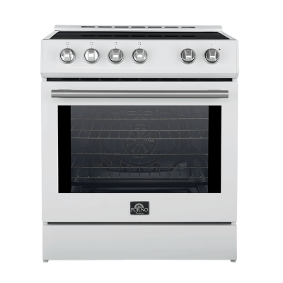 30" Forno Leonardo Espresso Slide-In White Induction Range - FFSIN0982-30WHT