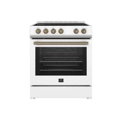 30" Forno Leonardo Espresso Slide-In Electric Convection Range in White - FFSEL6022-30WHT