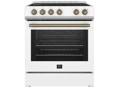 30" Forno Leonardo Espresso Slide-In Electric Convection Range in White - FFSEL6022-30WHT