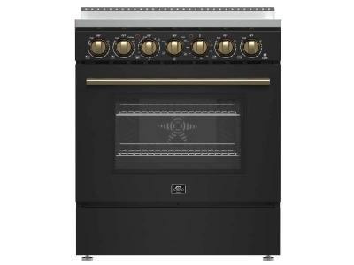 30" FORNO Paolo Freestanding 4.38 cu.ft. True Convection Oven Electric Range - FFSEL6011-30BLK