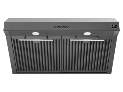 30″ FORNO Bari Espresso Under Cabinet in Black Range Hood with additional Brass Filter Handles - FRHUC5255-30BLK