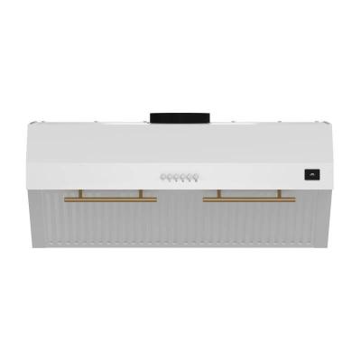 30″ Forno Bari Espresso Under Cabinet in White 400CFM Range Hood with additional Brass Filter Handles - FRHUC5255-30WHT