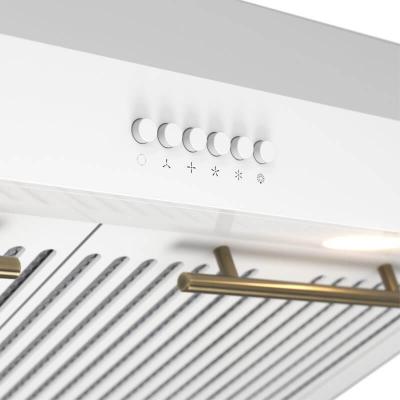 30″ Forno Bari Espresso Under Cabinet in White 400CFM Range Hood with additional Brass Filter Handles - FRHUC5255-30WHT