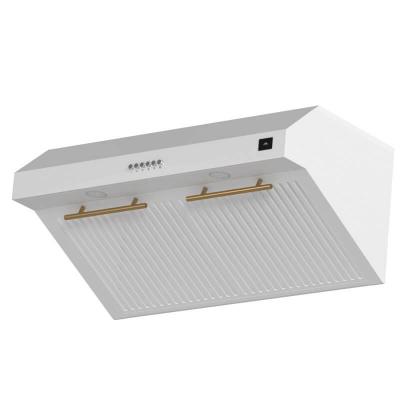 30″ Forno Bari Espresso Under Cabinet in White 400CFM Range Hood with additional Brass Filter Handles - FRHUC5255-30WHT