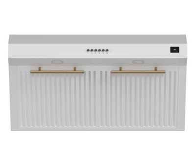 30″ Forno Bari Espresso Under Cabinet in White 400CFM Range Hood with additional Brass Filter Handles - FRHUC5255-30WHT