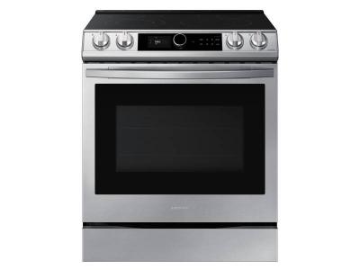 30" Samsung 6.3 Cu.Ft. Electric Range With True Convection And Air Fry In Stainless Steel - NE63T8711SS