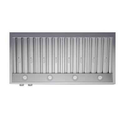 48″ Forno Biagio Wall Mounted Range Hood with 1200 CFM Knob Control Baffle Filter in Stainless Steel - FRHWM5009-48