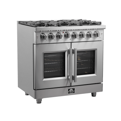 36″ FORNO Massimo Freestanding French Door Dual Fuel Range - FFSGS6325-36