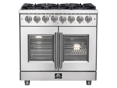 36″ FORNO Massimo Freestanding French Door Dual Fuel Range - FFSGS6325-36