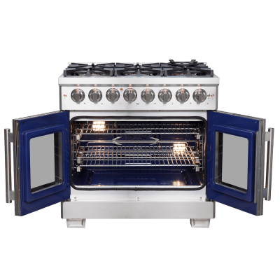 36″ Forno Capriasca Freestanding French Door Dual Fuel Range - FFSGS6387-36