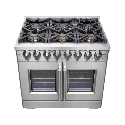 36″ Forno Capriasca Freestanding French Door Dual Fuel Range - FFSGS6387-36