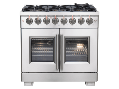 36″ Forno Capriasca Freestanding French Door Dual Fuel Range - FFSGS6387-36