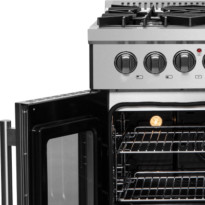 30" Forno Galiano French Door Dual Fuel Range All Stainless Steel with 5 Sealed Burners - FFSGS6356-30