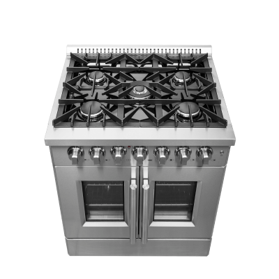 30" Forno Galiano French Door Dual Fuel Range All Stainless Steel with 5 Sealed Burners - FFSGS6356-30