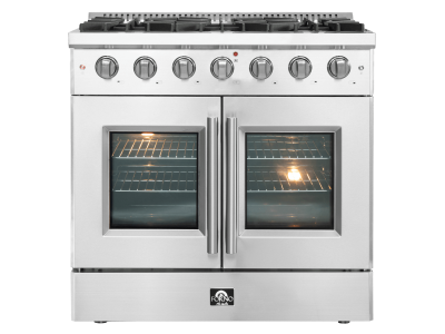 36″ Forno Galiano Freestanding French Door Gas Range - FFSGS6444-36