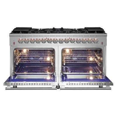 60" Forno Massimo Dual Fuel Range with 8.64 Cu.Ft. True Convection Double Ovens in Stainless Steel - FFSGS6125-60